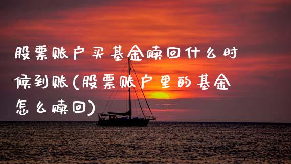 股票账户买基金赎回什么时候到账(股票账户里的基金怎么赎回)_期货直播室_第1张_期货直播室 股票账户买基金赎回什么时候到账(股票账户里的基金怎么赎回)_https://www.zghnxxa.com_期货直播室_第1张