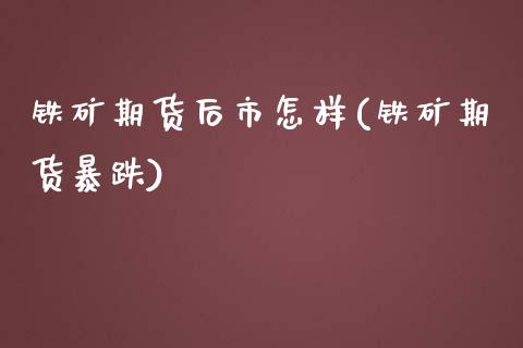 铁矿期货后市怎样(铁矿期货暴跌)_国际期货_第1张_期货直播室 铁矿期货后市怎样(铁矿期货暴跌)_https://www.zghnxxa.com_国际期货_第1张