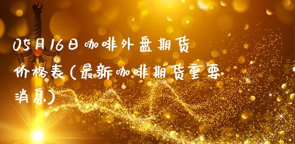 05月16日咖啡外盘期货价格表(最新咖啡期货重要消息)_https://www.zghnxxa.com_内盘期货_第1张