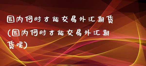 国内何时才能交易外汇期货(国内何时才能交易外汇期货呢)_https://www.zghnxxa.com_期货直播室_第1张