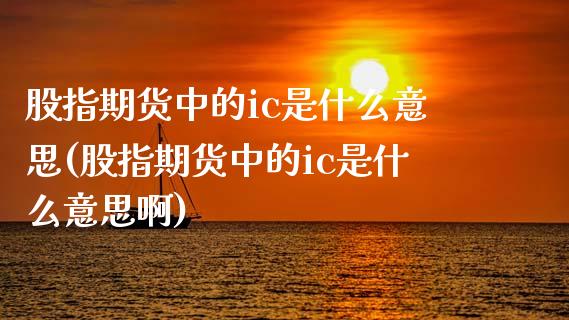 股指期货中的ic是什么意思(股指期货中的ic是什么意思啊)_https://www.zghnxxa.com_国际期货_第1张