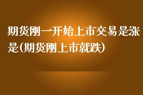期货刚一开始上市交易是涨是(期货刚上市就跌)_内盘期货_第1张_期货直播室 期货刚一开始上市交易是涨是(期货刚上市就跌)_https://www.zghnxxa.com_内盘期货_第1张