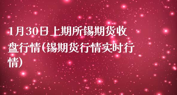 1月30日上期所锡期货收盘行情(锡期货行情实时行情)_https://www.zghnxxa.com_期货直播室_第1张