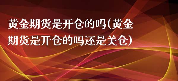 黄金期货是开仓的吗(黄金期货是开仓的吗还是关仓)_https://www.zghnxxa.com_国际期货_第1张
