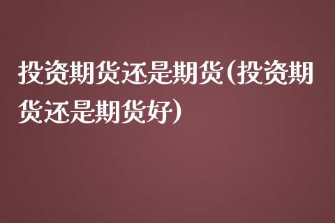 投资期货还是期货(投资期货还是期货好)_https://www.zghnxxa.com_内盘期货_第1张
