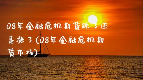 08年金融危机期货跌了还是涨了(08年金融危机期货市场)_https://www.zghnxxa.com_黄金期货_第1张