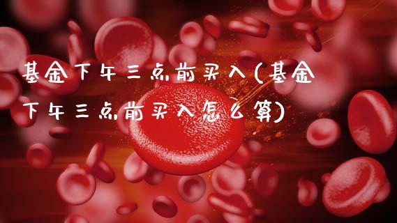 基金下午三点前买入(基金下午三点前买入怎么算)_https://www.zghnxxa.com_黄金期货_第1张