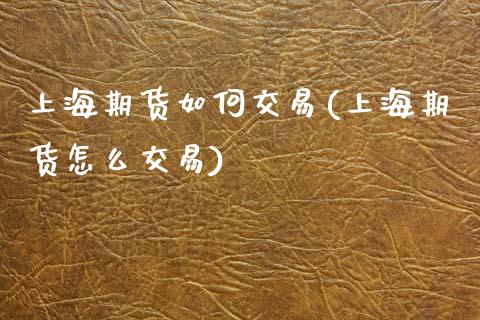 上海期货如何交易(上海期货怎么交易)_https://www.zghnxxa.com_期货直播室_第1张