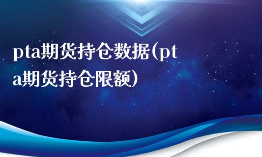 pta期货持仓数据(pta期货持仓限额)_https://www.zghnxxa.com_黄金期货_第1张