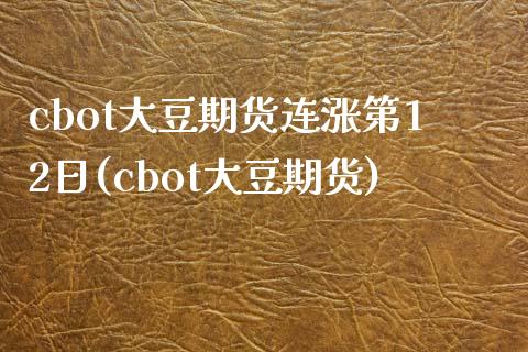 cbot大豆期货连涨第12日(cbot大豆期货)_https://www.zghnxxa.com_黄金期货_第1张