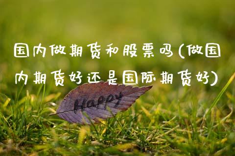 国内做期货和股票吗(做国内期货好还是国际期货好)_https://www.zghnxxa.com_期货直播室_第1张