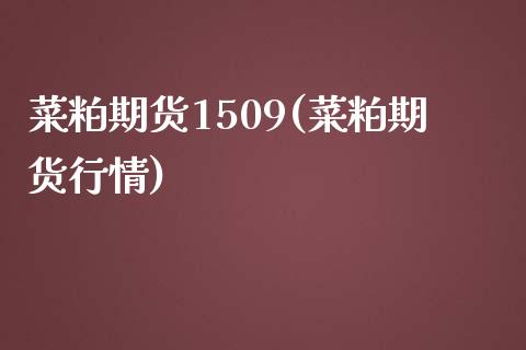 菜粕期货1509(菜粕期货行情)_https://www.zghnxxa.com_期货直播室_第1张