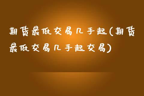 期货最低交易几手起(期货最低交易几手起交易)_https://www.zghnxxa.com_期货直播室_第1张