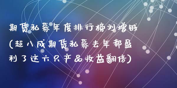 期货私募年度排行榜刘增铖(超八成期货私募去年都盈利了这六只产品收益翻倍)_黄金期货_第1张_期货直播室 期货私募年度排行榜刘增铖(超八成期货私募去年都盈利了这六只产品收益翻倍)_https://www.zghnxxa.com_黄金期货_第1张