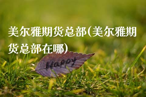 美尔雅期货总部(美尔雅期货总部在哪)_https://www.zghnxxa.com_期货直播室_第1张
