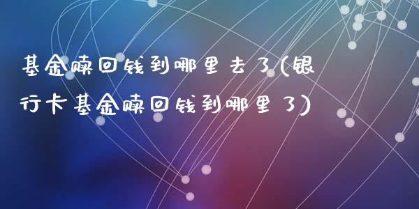 基金赎回钱到哪里去了(银行卡基金赎回钱到哪里了)_https://www.zghnxxa.com_黄金期货_第1张