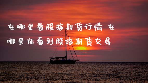 在哪里看股指期货行情 在哪里能看到股指期货交易_https://www.zghnxxa.com_内盘期货_第1张