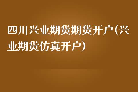 四川兴业期货期货开户(兴业期货仿真开户)_https://www.zghnxxa.com_国际期货_第1张