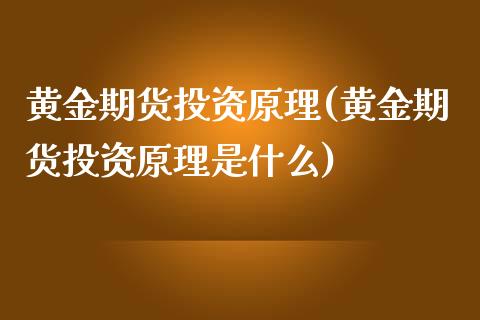 黄金期货投资原理(黄金期货投资原理是什么)_https://www.zghnxxa.com_内盘期货_第1张