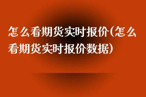 怎么看期货实时报价(怎么看期货实时报价数据)_https://www.zghnxxa.com_黄金期货_第1张