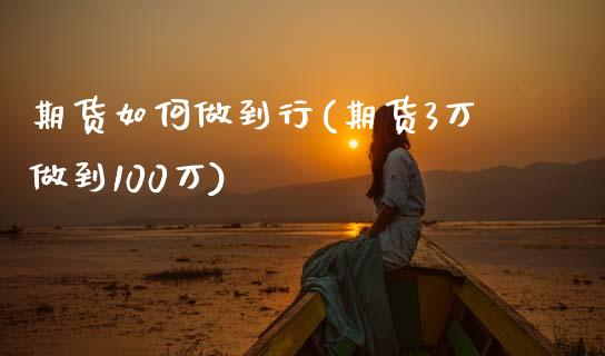 期货如何做到行(期货3万做到100万)_https://www.zghnxxa.com_内盘期货_第1张