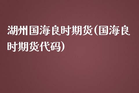 湖州国海良时期货(国海良时期货代码)_https://www.zghnxxa.com_期货直播室_第1张