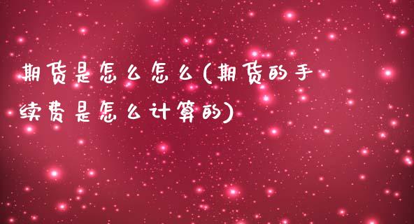 期货是怎么怎么(期货的手续费是怎么计算的)_https://www.zghnxxa.com_期货直播室_第1张