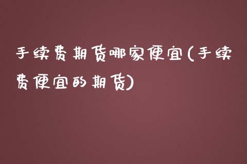 手续费期货哪家便宜(手续费便宜的期货)_https://www.zghnxxa.com_期货直播室_第1张