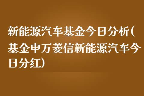 新能源汽车基金今日分析(基金申万菱信新能源汽车今日分红)_https://www.zghnxxa.com_内盘期货_第1张