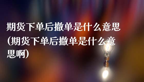 期货下单后撤单是什么意思(期货下单后撤单是什么意思啊)_内盘期货_第1张_期货直播室 期货下单后撤单是什么意思(期货下单后撤单是什么意思啊)_https://www.zghnxxa.com_内盘期货_第1张