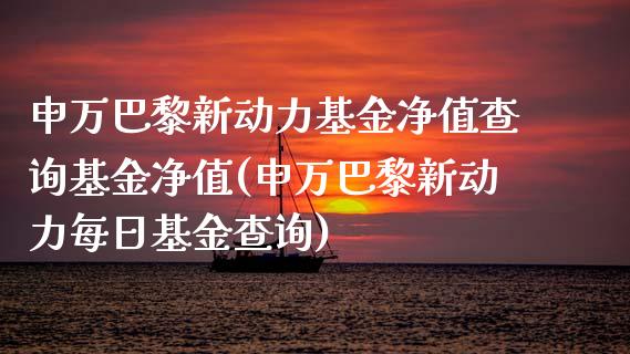 申万巴黎新动力基金净值查询基金净值(申万巴黎新动力每日基金查询)_国际期货_第1张_期货直播室 申万巴黎新动力基金净值查询基金净值(申万巴黎新动力每日基金查询)_https://www.zghnxxa.com_国际期货_第1张