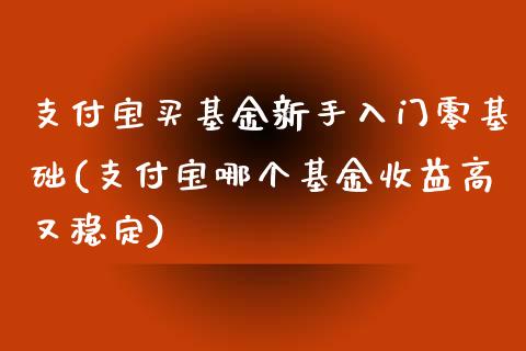 支付宝买基金新手入门零基础(支付宝哪个基金收益高又稳定)_期货直播室_第1张_期货直播室 支付宝买基金新手入门零基础(支付宝哪个基金收益高又稳定)_https://www.zghnxxa.com_期货直播室_第1张