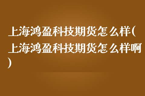 上海鸿盈科技期货怎么样(上海鸿盈科技期货怎么样啊)_https://www.zghnxxa.com_国际期货_第1张