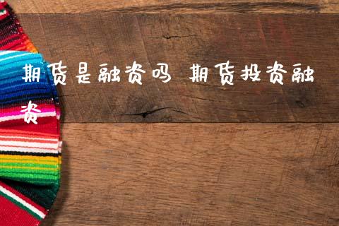 期货是融资吗 期货投资融资_https://www.zghnxxa.com_黄金期货_第1张