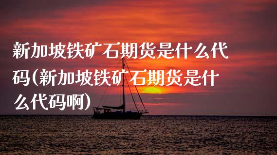 新加坡铁矿石期货是什么代码(新加坡铁矿石期货是什么代码啊)_https://www.zghnxxa.com_黄金期货_第1张