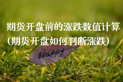 期货开盘前的涨跌数值计算(期货开盘如何判断涨跌)_https://www.zghnxxa.com_期货直播室_第1张