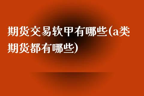 期货交易软甲有哪些(a类期货都有哪些)_https://www.zghnxxa.com_内盘期货_第1张