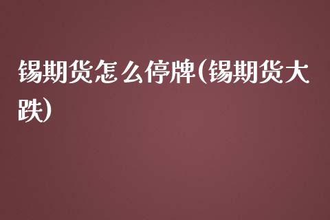 锡期货怎么停牌(锡期货大跌)_黄金期货_第1张_期货直播室 锡期货怎么停牌(锡期货大跌)_https://www.zghnxxa.com_黄金期货_第1张