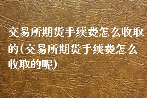 交易所期货手续费怎么收取的(交易所期货手续费怎么收取的呢)_https://www.zghnxxa.com_国际期货_第1张