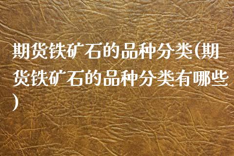 期货铁矿石的品种分类(期货铁矿石的品种分类有哪些)_https://www.zghnxxa.com_黄金期货_第1张
