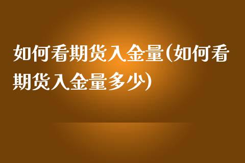 如何看期货入金量(如何看期货入金量多少)_黄金期货_第1张_期货直播室 如何看期货入金量(如何看期货入金量多少)_https://www.zghnxxa.com_黄金期货_第1张