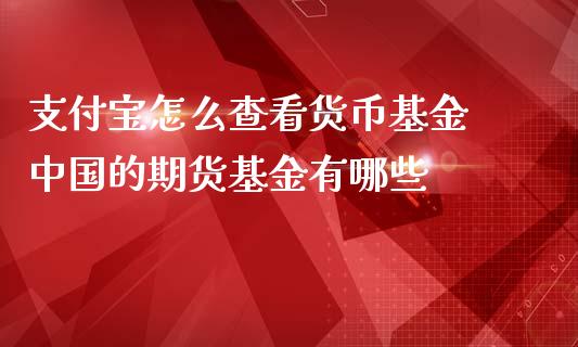 支付宝怎么查看货币基金 中国的期货基金有哪些_https://www.zghnxxa.com_黄金期货_第1张