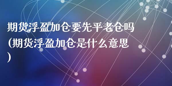 期货浮盈加仓要先平老仓吗(期货浮盈加仓是什么意思)_https://www.zghnxxa.com_内盘期货_第1张