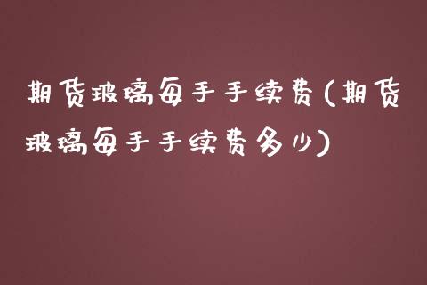 期货玻璃每手手续费(期货玻璃每手手续费多少)_https://www.zghnxxa.com_期货直播室_第1张