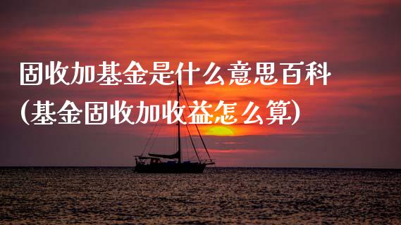 固收加基金是什么意思百科(基金固收加收益怎么算)_黄金期货_第1张_期货直播室 固收加基金是什么意思百科(基金固收加收益怎么算)_https://www.zghnxxa.com_黄金期货_第1张