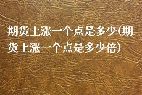 期货上涨一个点是多少(期货上涨一个点是多少倍)_https://www.zghnxxa.com_期货直播室_第1张