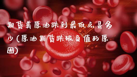 期货美原油跌到最低点是多少(原油期货跌破负值的原因)_https://www.zghnxxa.com_内盘期货_第1张