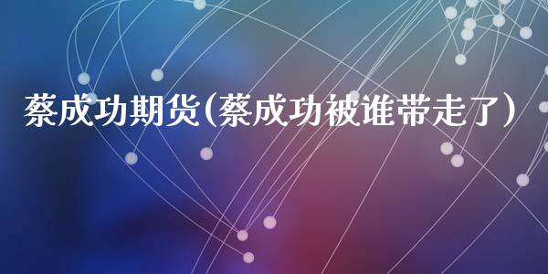 蔡成功期货(蔡成功被谁带走了)_https://www.zghnxxa.com_黄金期货_第1张