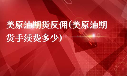 美原油期货反佣(美原油期货手续费多少)_https://www.zghnxxa.com_内盘期货_第1张
