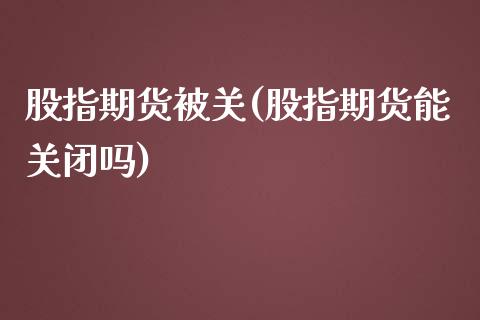 股指期货被关(股指期货能关闭吗)_内盘期货_第1张_期货直播室 股指期货被关(股指期货能关闭吗)_https://www.zghnxxa.com_内盘期货_第1张